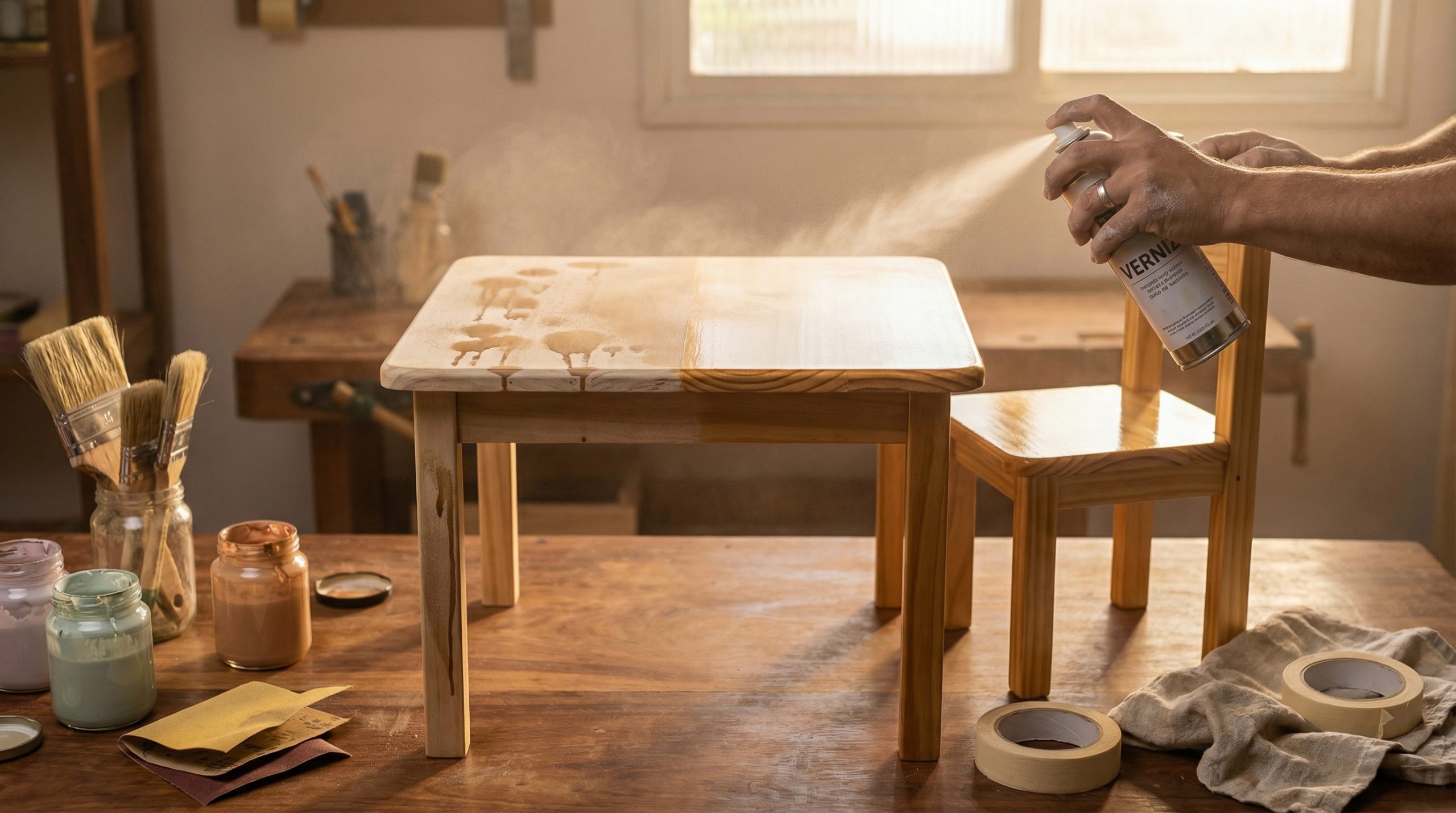 Verniz spray mancha projetos de Pintura Manual?