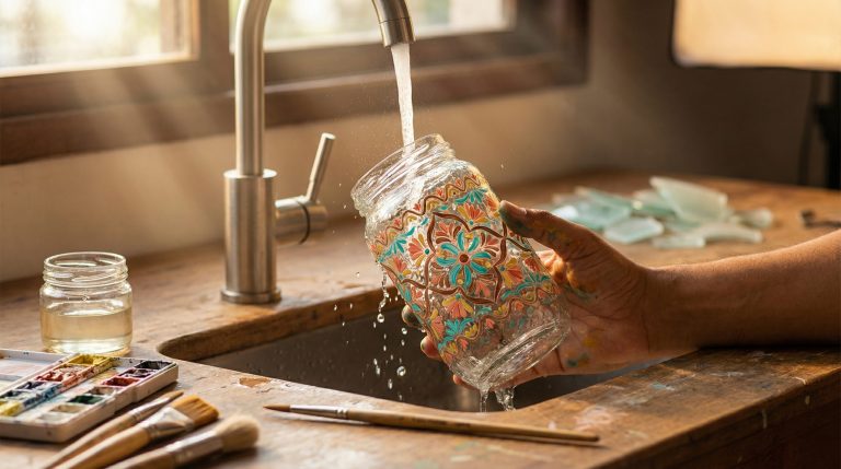 Pintura Manual em vidro suporta lavagem diária?