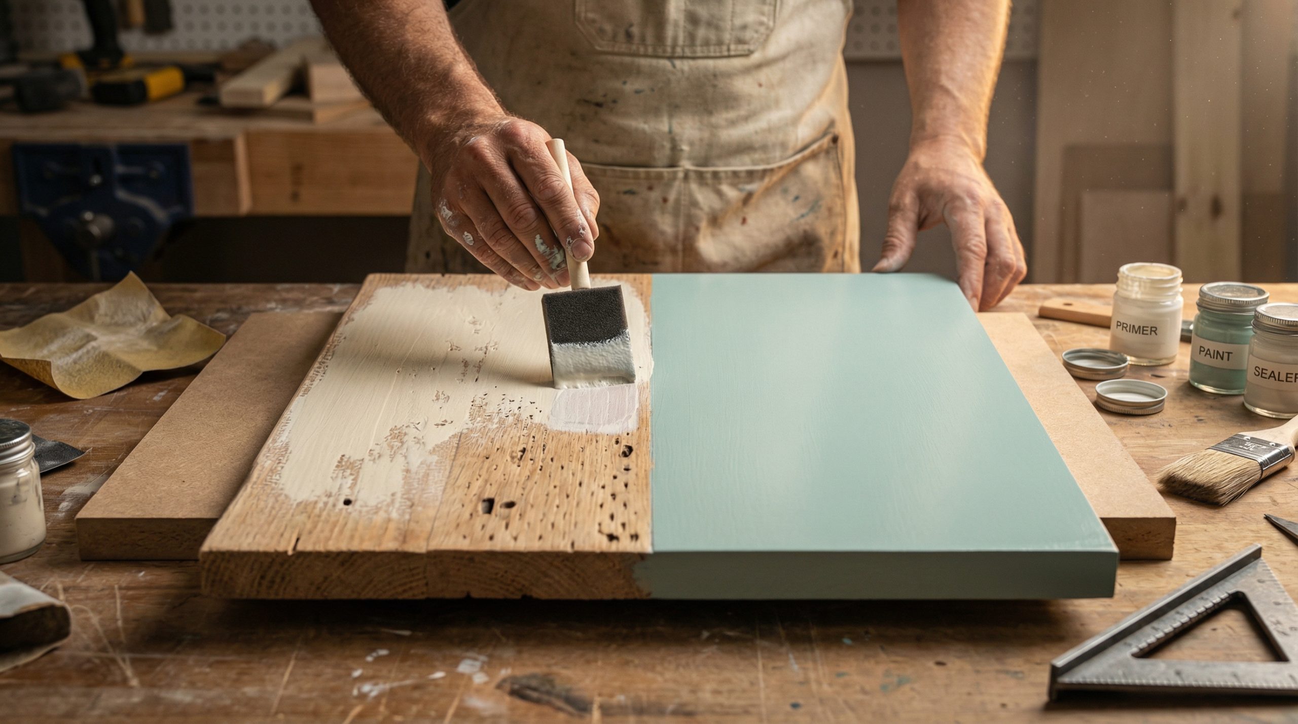 Poros abertos sugam a pintura em Madeira e MDF