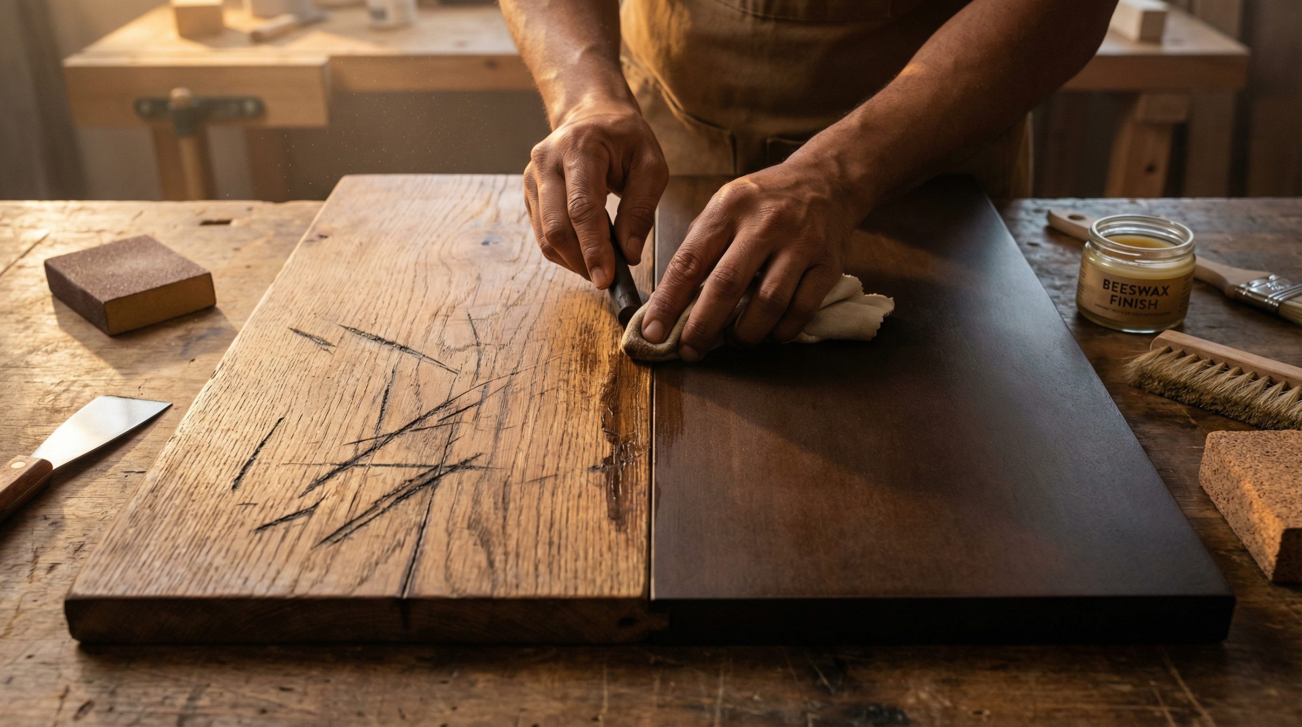 Riscos profundos na Madeira e MDF? Elimine com cera