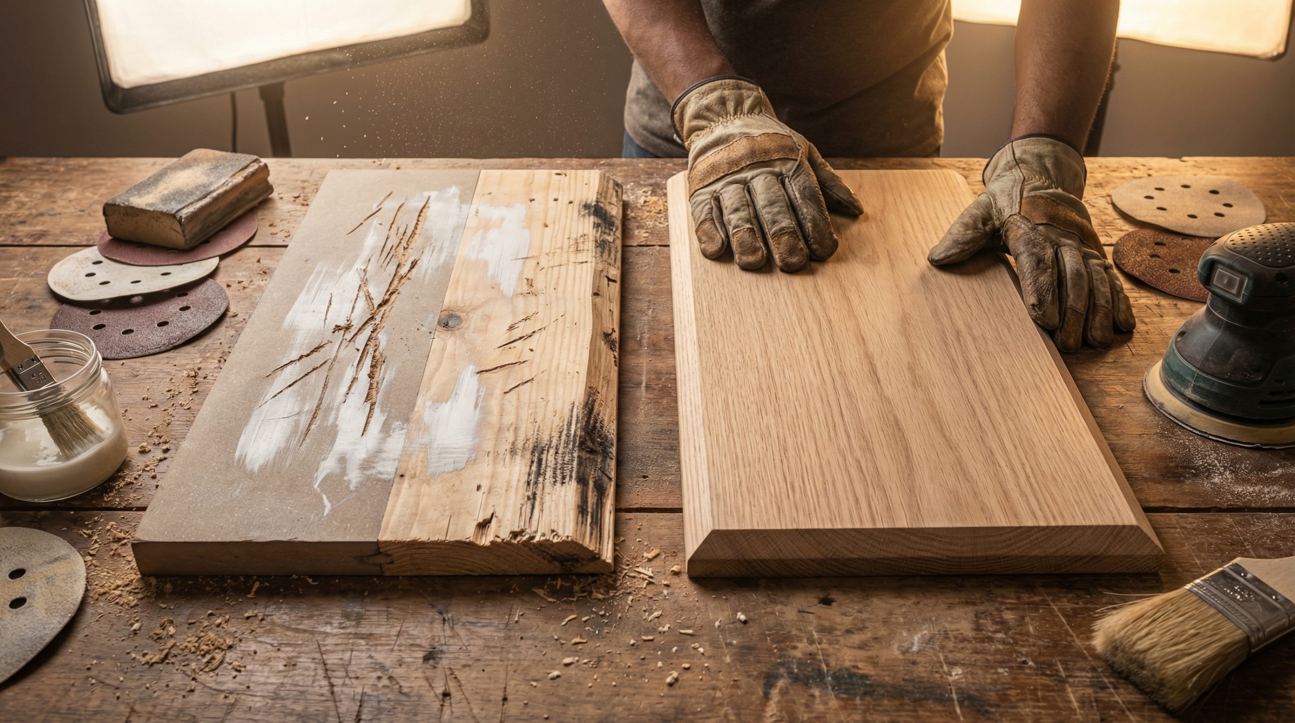 Lixamento errado marca Madeira e MDF para sempre