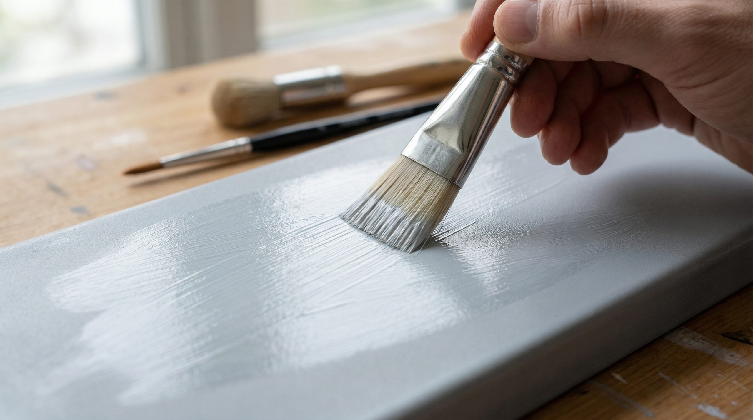 Pinceladas cruzadas — acabamento liso na Pintura Manual - 2