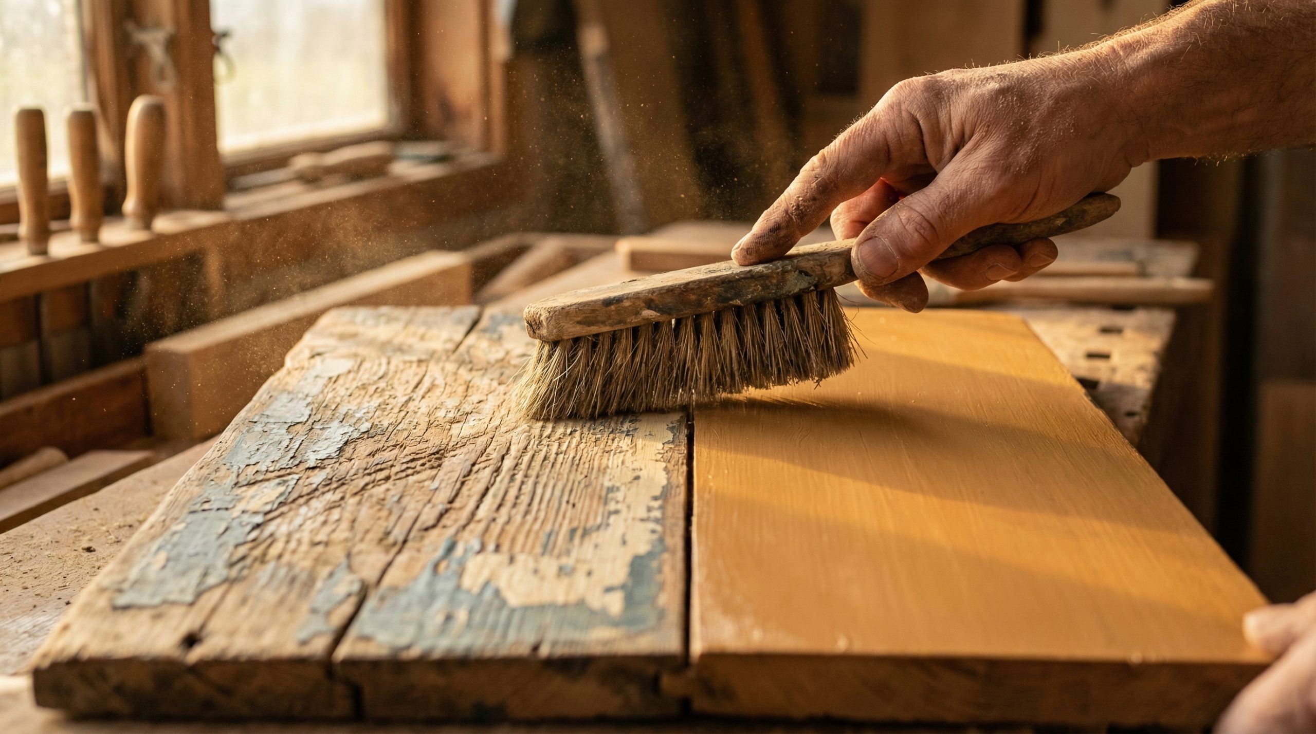 Cerdas rígidas riscam a superfície da Pintura Manual