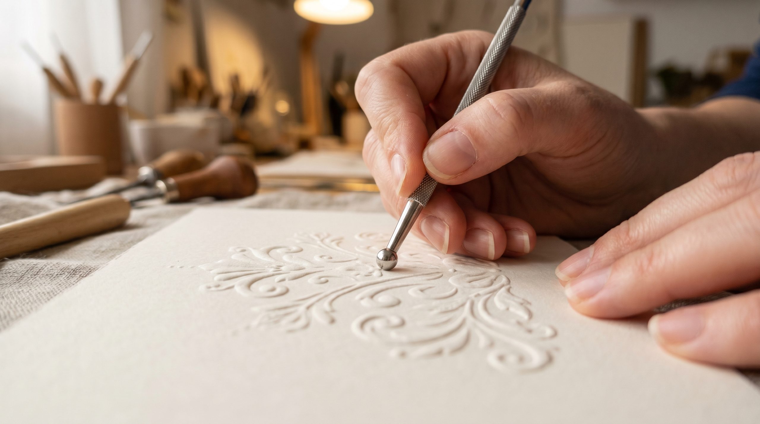 Aplique relevo seco para elevar os Projetos com Papel - 2