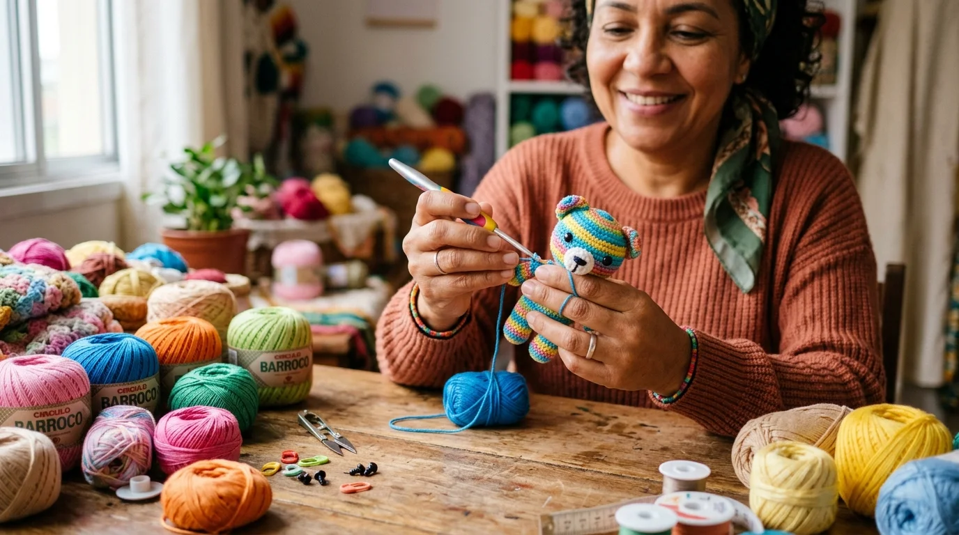 Fios e Agulhas para amigurumi: o fio certo muda o boneco inteiro
