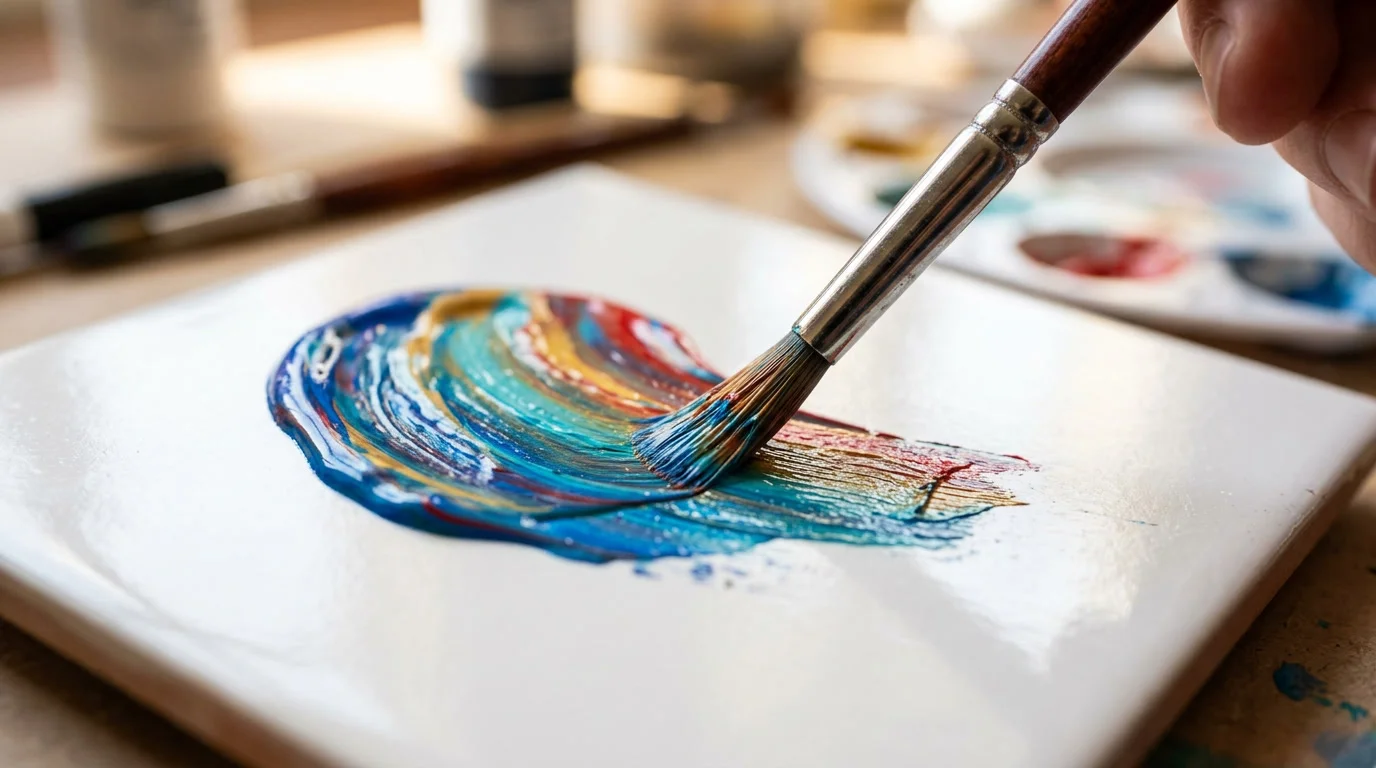 Pintura Manual em azulejo: o segredo que resiste ao tempo e à água — detalhe