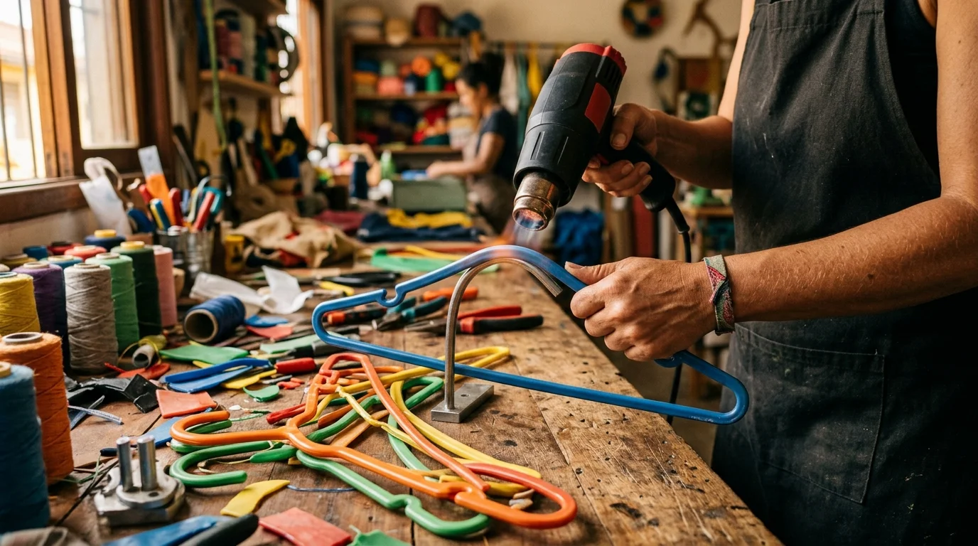 Reciclar e Recriar cabides plásticos: 6 peças que geram renda real — detalhe